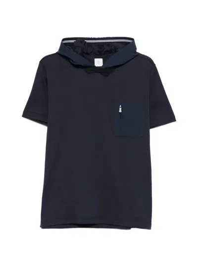 Eleventy Hooded Pocket T-shirt In Blue