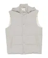 Eleventy Hooded Press-stud Fastening Gilet In Gray