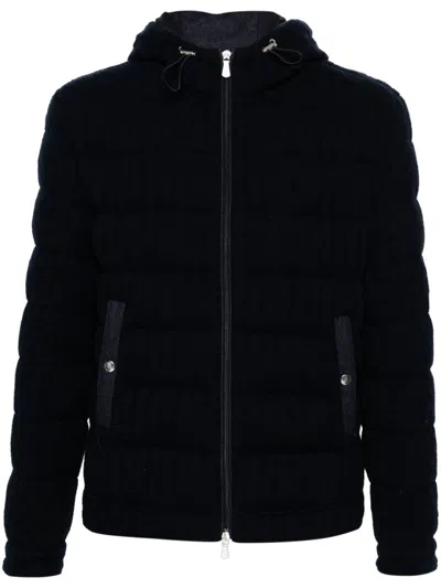 Eleventy Hooded Puffer Jacket In Blue