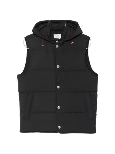 Eleventy Hooded Quilted Gilet In Black