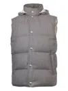 Eleventy Hooded Quilted Gilet In Gray