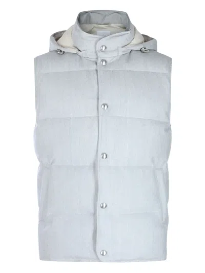 ELEVENTY HOODED QUILTED-PATTERN GILET