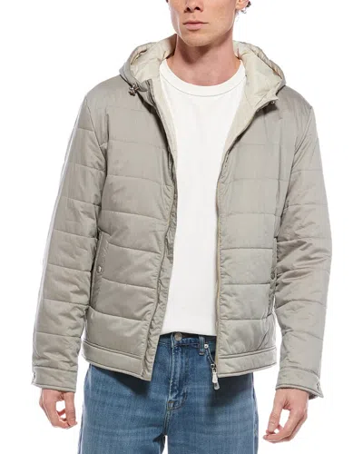 Eleventy Hooded Silk-blend Jacket In Gray