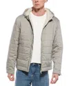 Eleventy Hooded Silk-blend Jacket In Gray
