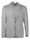 Eleventy Hooded Single-breast Blazer In Gray