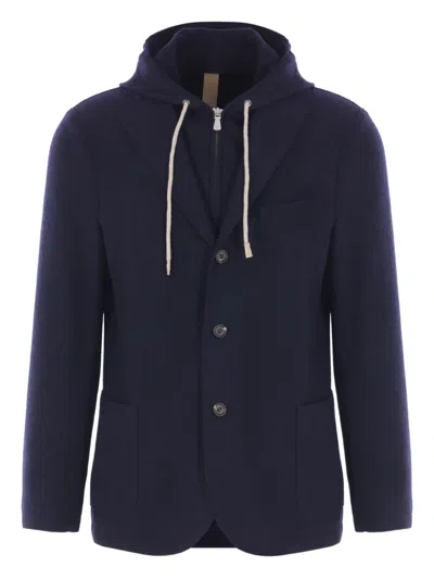 ELEVENTY HOODED SINGLE-BREASTED JACKET