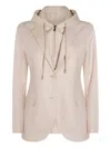 Eleventy Drawstring Hooded Casual Jacket In Green