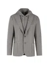 Eleventy Grey Wool Single-breasted Blazer In Multi