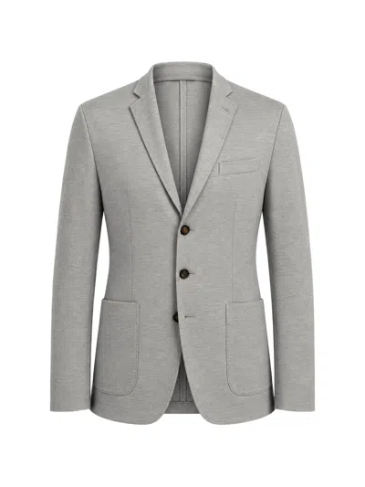 Eleventy Hooded Single-breasted Blazer In Gray