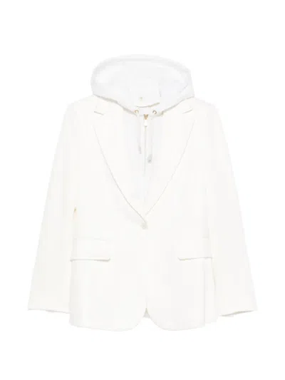 Eleventy Hooded Single-breasted Blazer In White