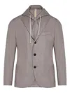 Eleventy Hooded Three-button Jacket In Neutral