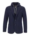 Eleventy Hooded Jacket With Front Pockets And Long Sleeves In Black