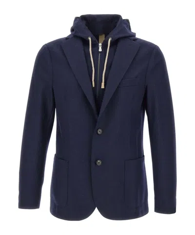 ELEVENTY HOODED TWO-BUTTON BLAZER