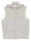 Eleventy Hooded Press-stud Fastening Gilet In Gray
