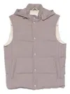 Eleventy Hooded Sleeveless Quilted Jacket Pockets In Gray