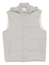 Eleventy Hooded Press-stud Fastening Gilet In Gray