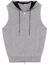 Eleventy Hooded Vest In Grey