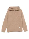 Eleventy Hooded Wool Sweater In Brown
