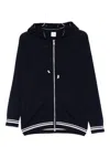 Eleventy Hooded Zip-front Sweater In Blue