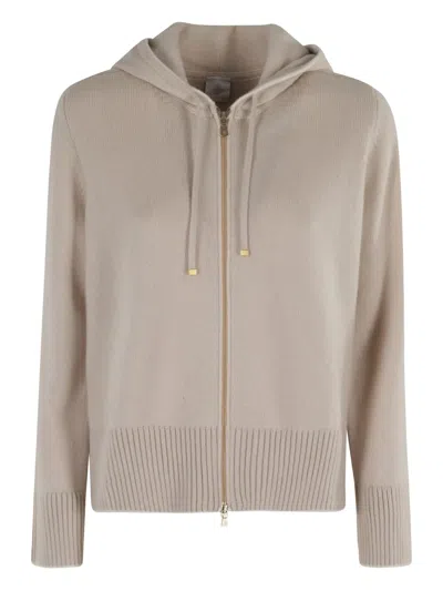 Eleventy Hooded Zip-up Cardigan In Neutral