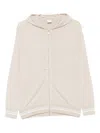 Eleventy Hooded Zip-up Sweater In Neutral