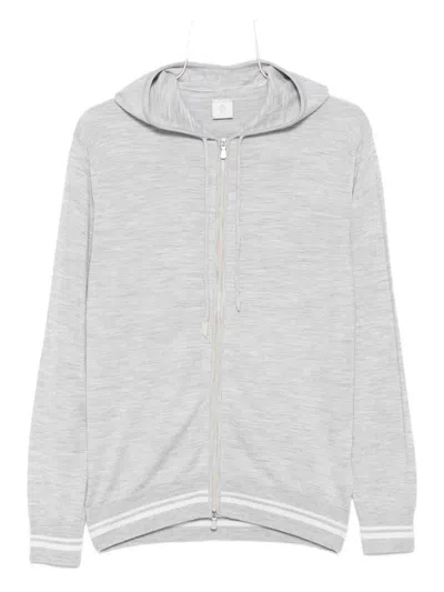 Eleventy Hooded Zip-up Sweater In Gray