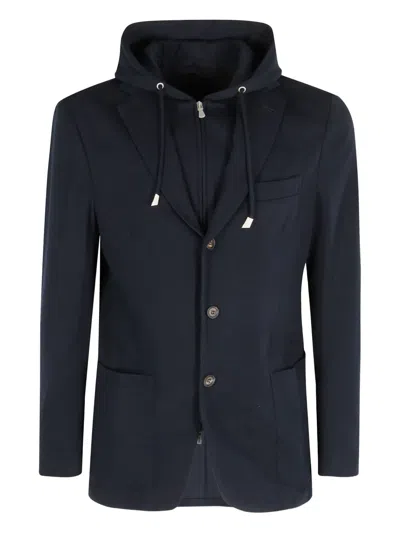 ELEVENTY HOODED ZIPPED JACKET