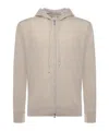 Eleventy Cashmere Zip-up Sweatshirt In Brown