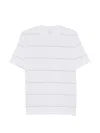 Eleventy Horizontal-stripe T-shirt In White