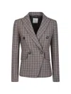 Eleventy Houndstooth Double-breasted Blazer In Brown