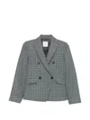 Eleventy Houndstooth Double-breasted Jacket In Blue