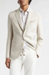 ELEVENTY HOUNDSTOOTH LINEN & WOOL SPORT COAT