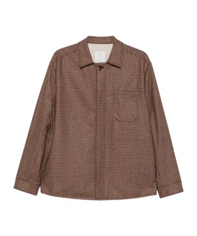 Eleventy Houndstooth-pattern Shirt Jacket In Multi