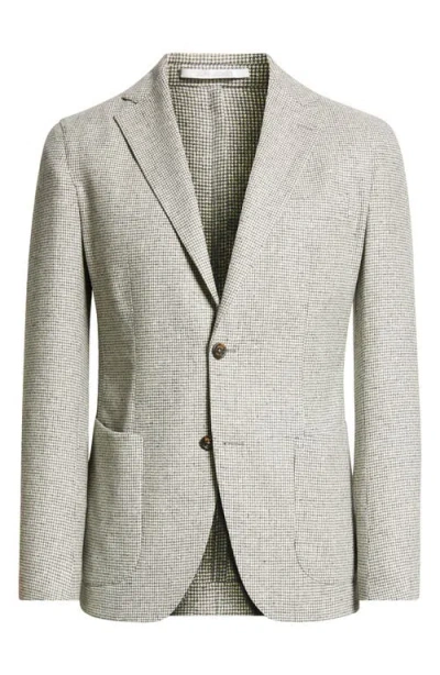 Eleventy Houndstooth Wool & Cashmere Sport Coat In Light Gray Melange