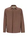 Eleventy Houndstooth-pattern Shirt Jacket In Brown