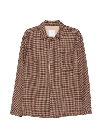 Eleventy Houndstooth-pattern Shirt Jacket In Multi