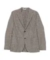 Eleventy Houndstooth-pattern Single-breasted Blazer In Brown