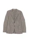 Eleventy Houndstooth-pattern Single-breasted Blazer In Brown