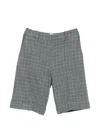 Eleventy Houndstooth-pattern Turned-up Shorts In Blue