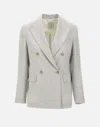 Eleventy Ice Grey Wool Linen Blazer