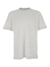 Eleventy White Crewneck T-shirt With Layered Collar In White
