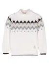 Eleventy Intarsia-knit Sweater In Neutrals