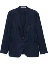 Eleventy Interlock-twill Blazer In Blue
