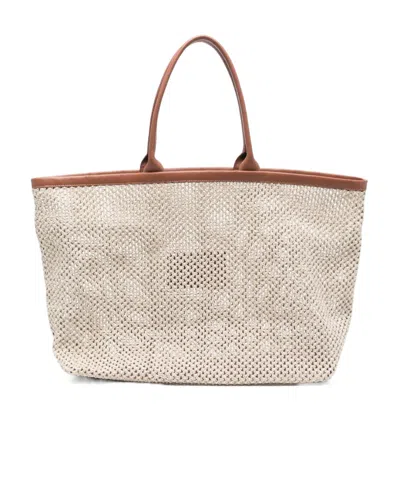 Eleventy Interwoven Handbag In Nude