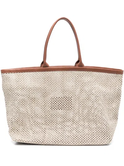 Eleventy Interwoven Tote Bag In Neutrals