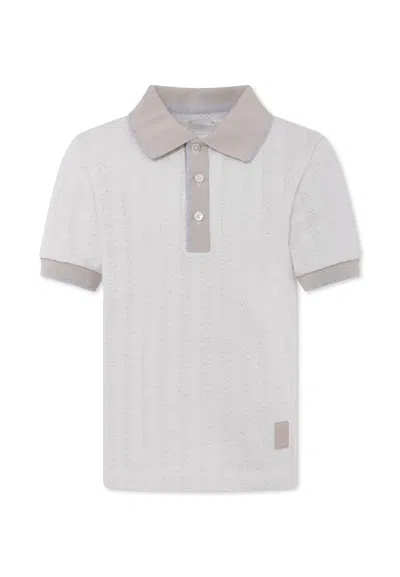 Eleventy Kids' Ivory Polo Shirt For Boy With Logo