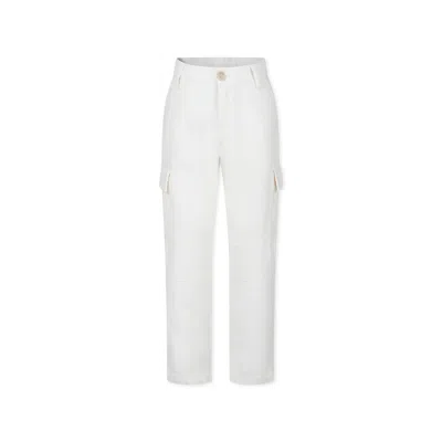 Eleventy Kids' Ivory Trousers For Boy With Logo In White