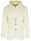 Eleventy Ivory Wool And Cashmere Blazer Men In Black