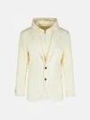 Eleventy Ivory Wool And Cashmere Blazer In White