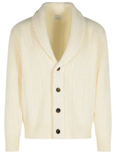 ELEVENTY ELEVENTY IVORY WOOL BLEND CARDIGAN